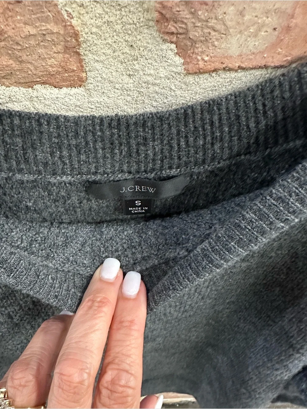 J. Crew Charcoal Gray Crewneck Knit Sweater
